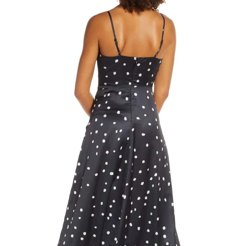 Foxiedox Black/White Chiffon A-Line Midi Dress NWT - Picture 4 of 8